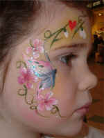 Cheek Art: Butterfly And Flowers