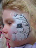 Cheek Art: Snowman Scene