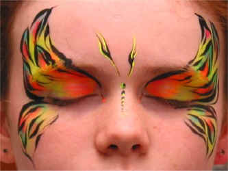 Water Based UV Paint in Room Light and UV Light.